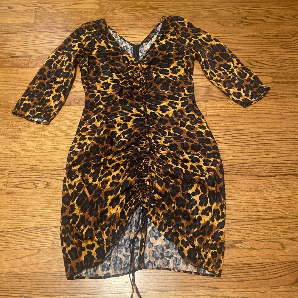Zara animal print ruched mini dress - Picture 2 of 13